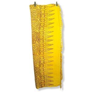 Bali Imports Geometric Fringe Wrap Rayon Scarf Yellow